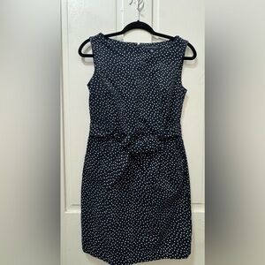 Tommy Hilfiger Navy and White Polka Dot Midi Dress